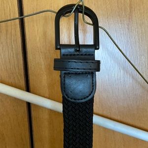 Braided elastic performance belt. Black